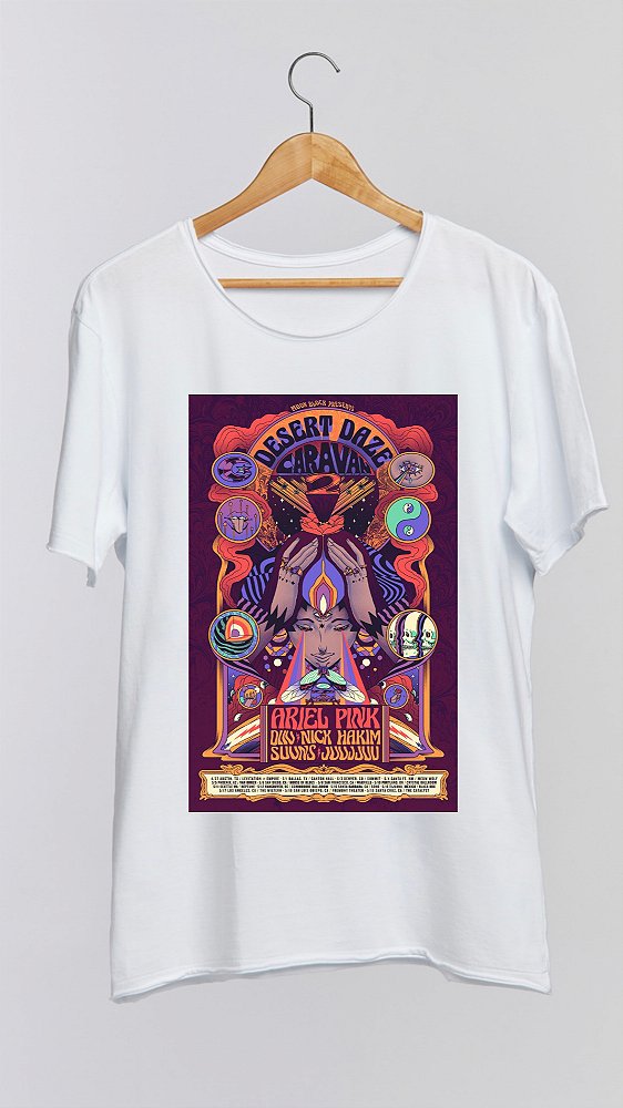Camiseta DESERT DAZE - 100% algodão corte a fio branca