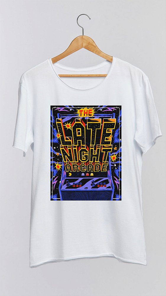 Camiseta ARCADE - 100% algodão corte a fio branca