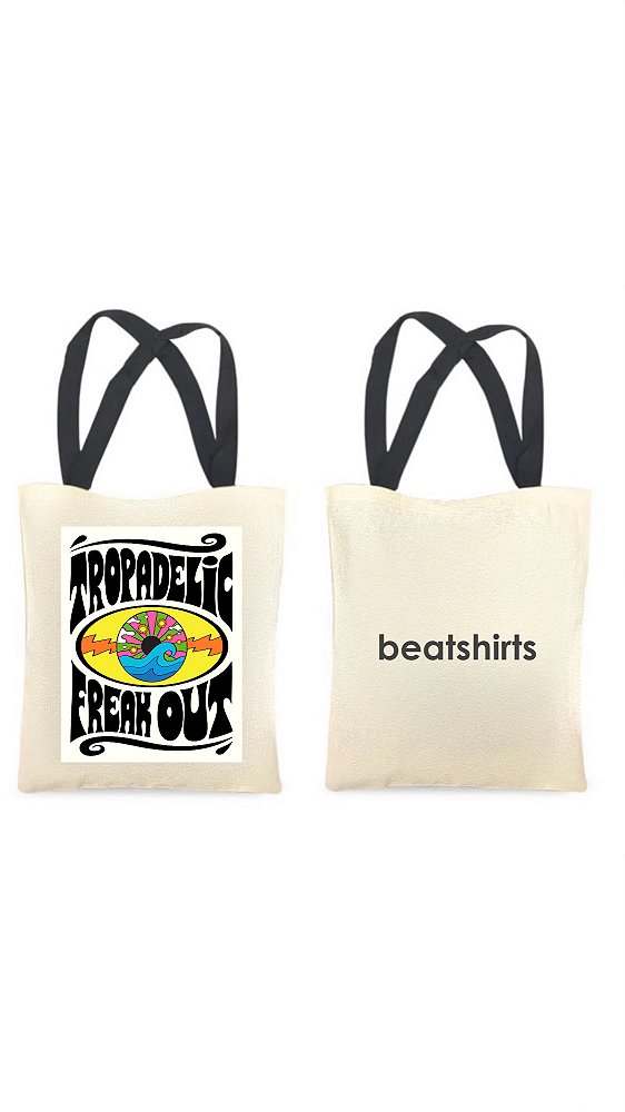 Ecobag com alça preta - 100% algodão - 30cmx40cm - TROPADELIC