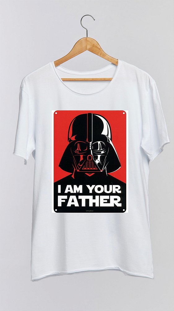 Camiseta VADER - 100% algodão corte a fio branca