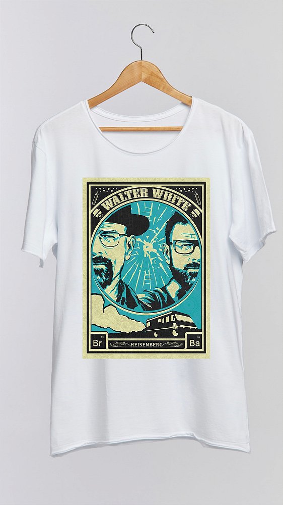 Camiseta BREAKING BAD - 100% algodão corte a fio branca