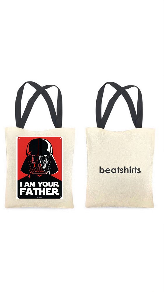 Ecobag com alça preta - 100% algodão - 30cmx40cm - VADER