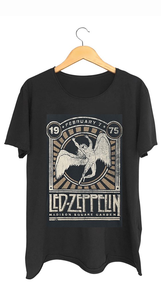 Camiseta LED ZEPPELIN - 100% algodão corte a fio preta