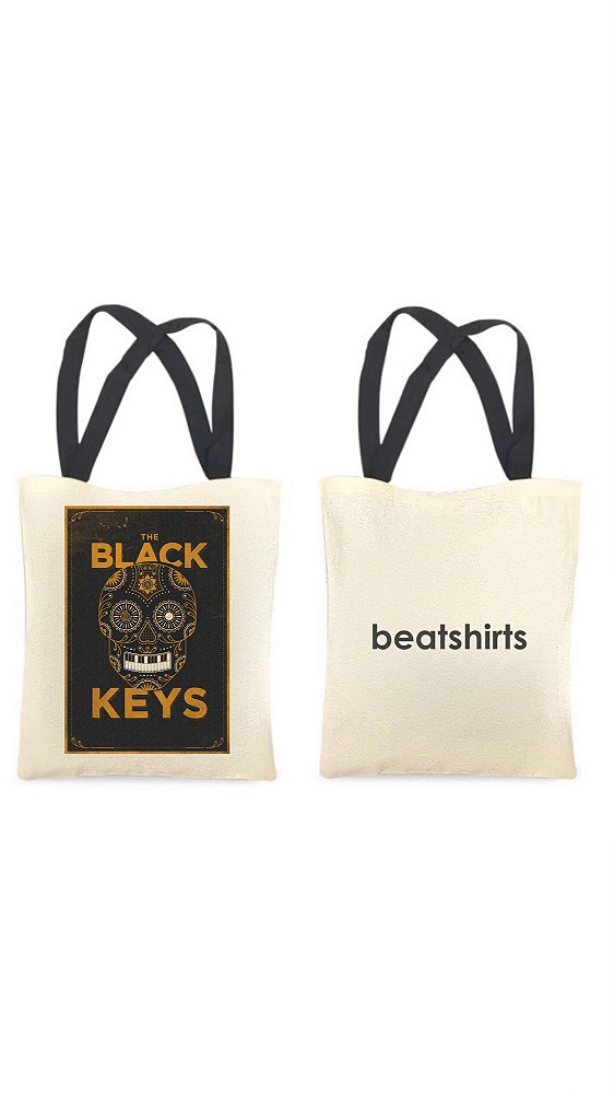 Ecobag com alça preta - 100% algodão - 30cmx40cm - THE BLACK KEYS
