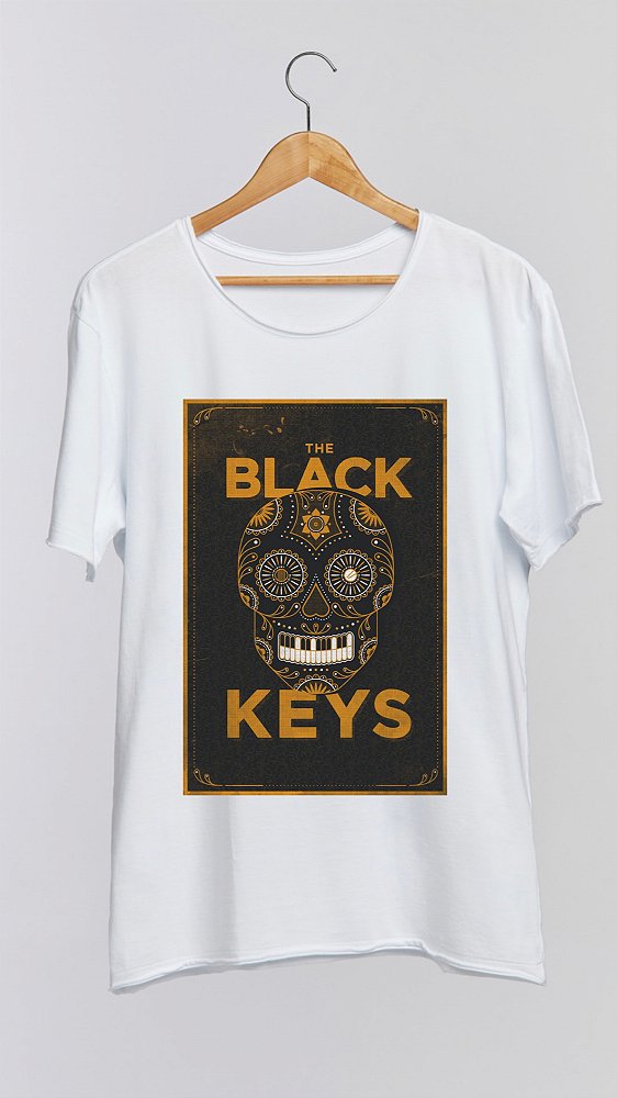 Camiseta THE BLACK KEYS - 100% algodão corte a fio branca