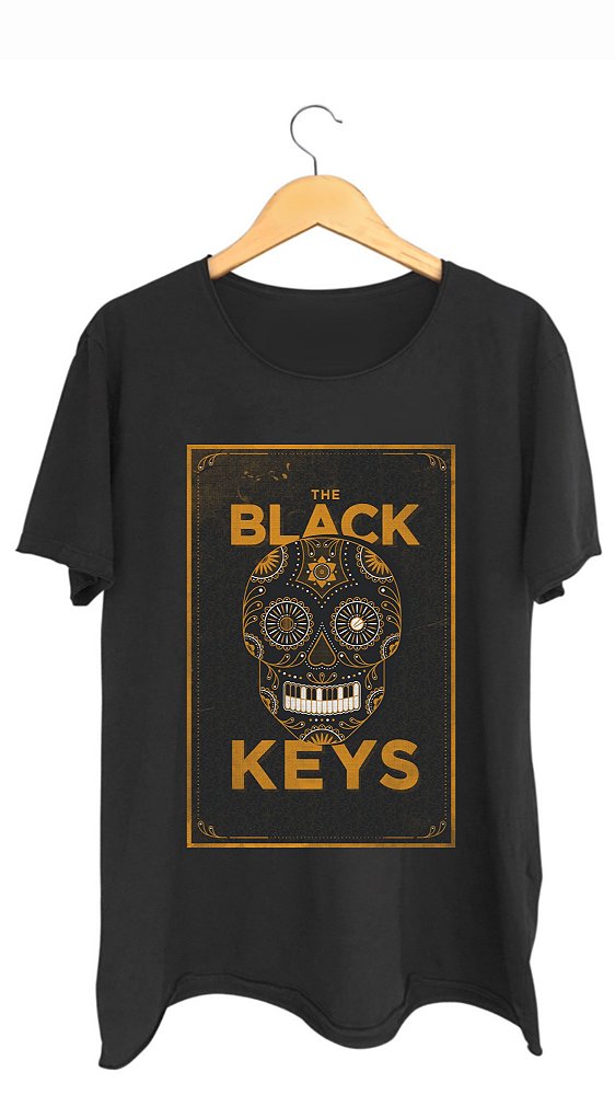 Camiseta THE BLACK KEYS - 100% algodão corte a fio preta