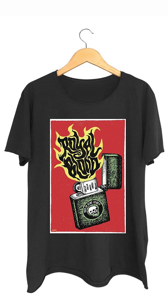 Camiseta ROYAL BLOOD - 100% algodão corte a fio preta