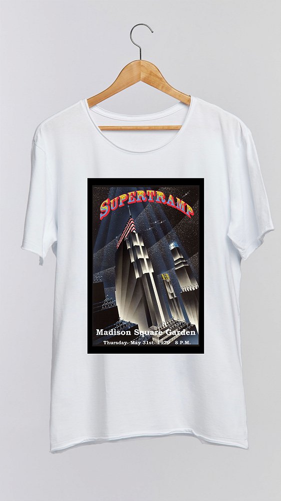 Camiseta SUPERTRAMP - 100% algodão corte a fio branca