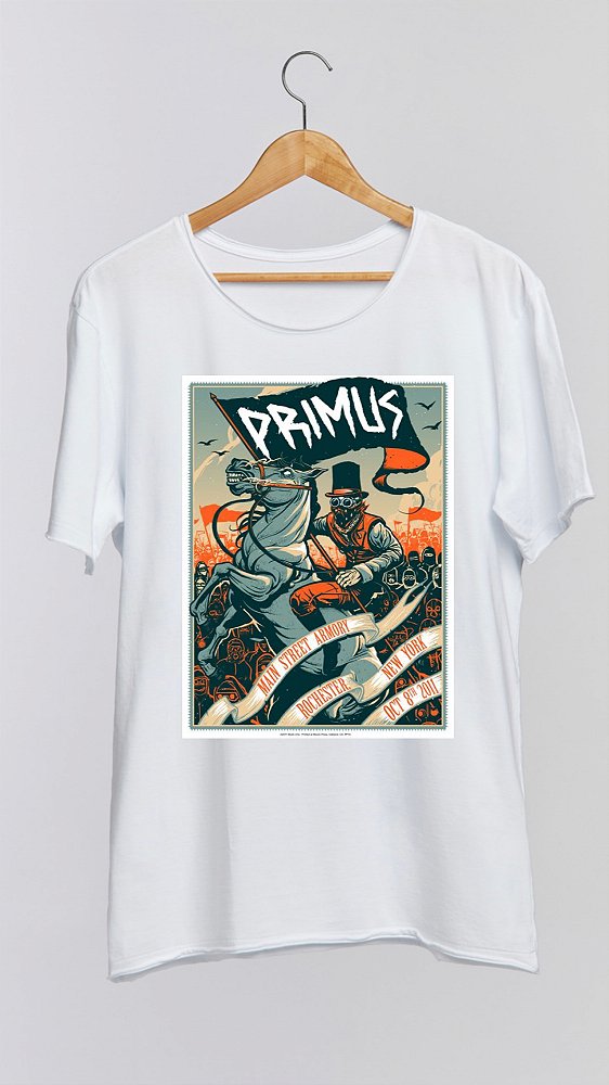 Camiseta PRIMUS - 100% algodão corte a fio branca