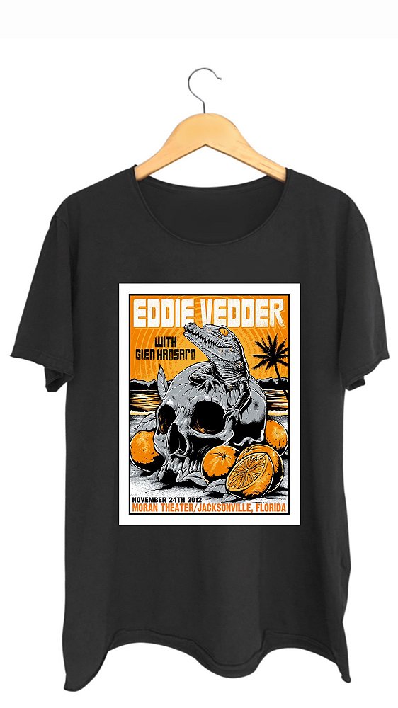 Camiseta EDDIE VEDDER - 100% algodão corte a fio preta