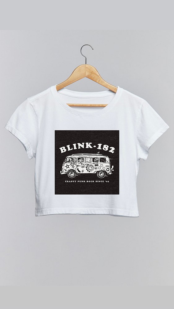 Cropped BLINK 182 I - 100% algodão branco