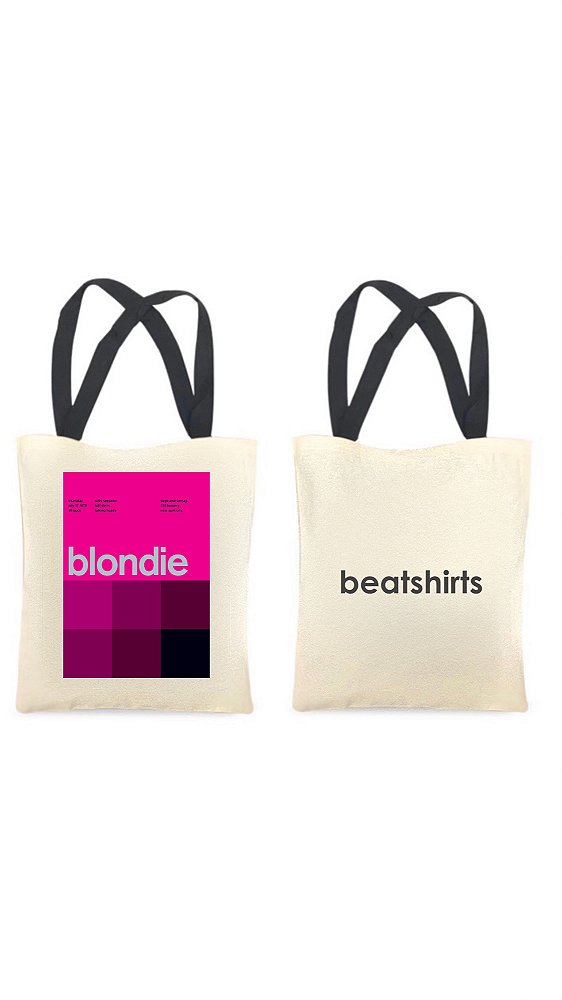 Ecobag com alça preta - 100% algodão - 30cmx40cm - BLONDIE