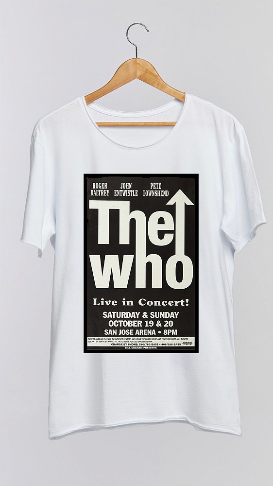 Camiseta THE WHO - 100% algodão corte a fio branca