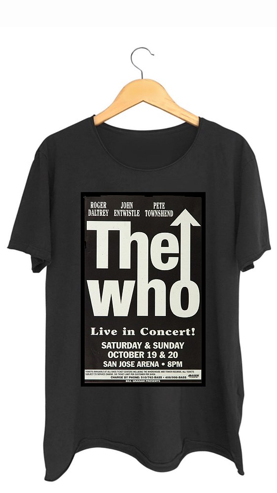 Camiseta THE WHO - 100% algodão corte a fio preta