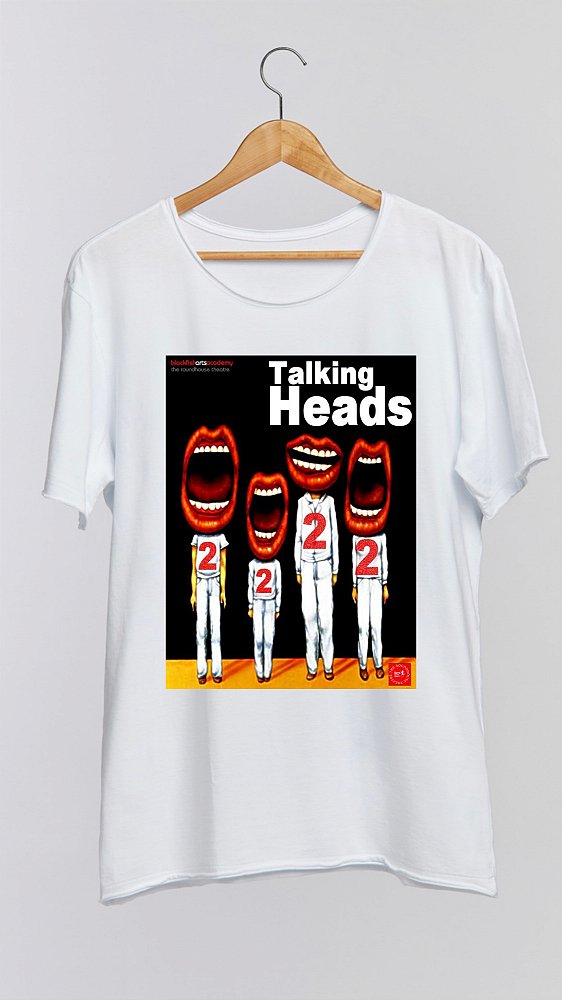 Camiseta TALKING HEADS - 100% algodão corte a fio branca
