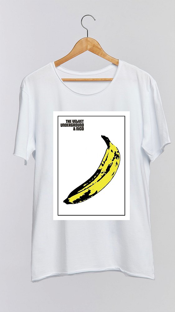 Camiseta THE VELVET UNDERGROUND - 100% algodão corte a fio branca