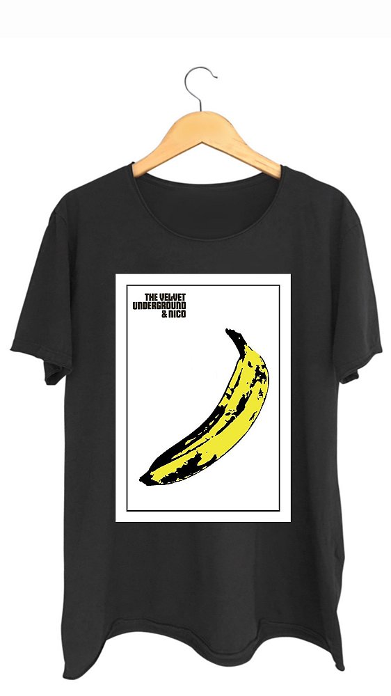 Camiseta THE VELVET UNDERGROUND - 100% algodão corte a fio preta