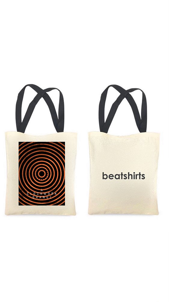 Ecobag com alça preta - 100% algodão - 30cmx40cm - A CLOCKWORK ORANGE
