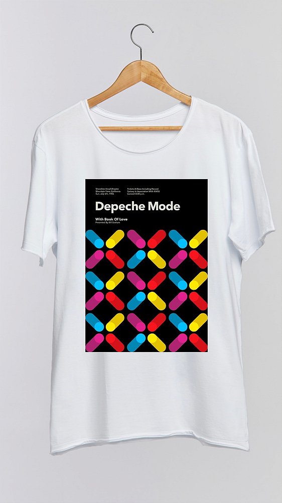 Camiseta DEPECHE MODE - 100% algodão corte a fio branca