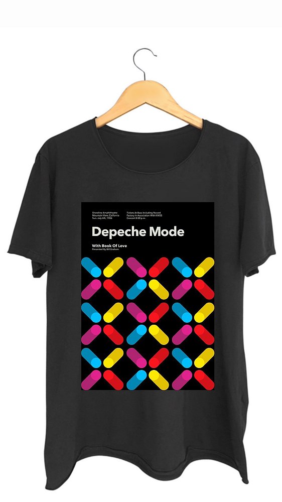 Camiseta DEPECHE MODE - 100% algodão corte a fio preta