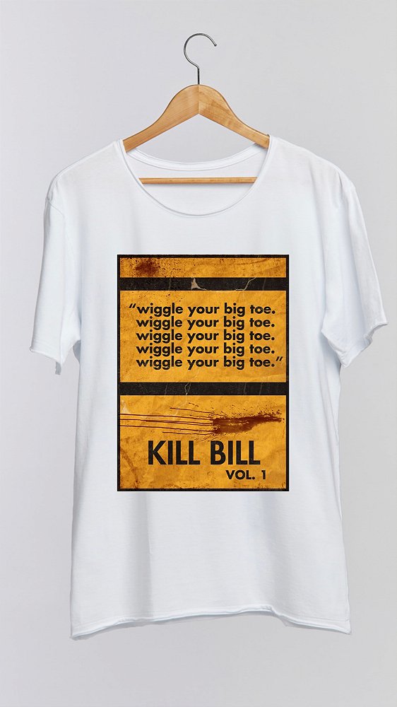 Camiseta KILL BILL - 100% algodão corte a fio branca