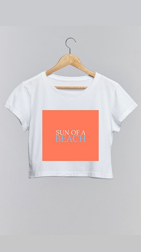 Cropped SUN OF A BEACH - 100% algodão branco