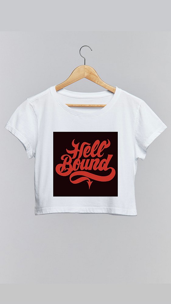 Cropped HELL BOUND - 100% algodão branco
