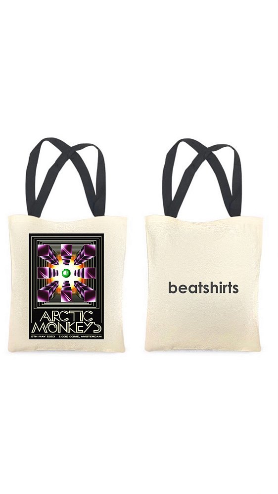 Ecobag com alça preta - 100% algodão - 30cmx40cm - ARCTIC MONKEYS I