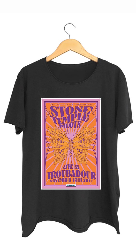 Camiseta STONE TEMPLE PILOTS - 100% algodão corte a fio preta