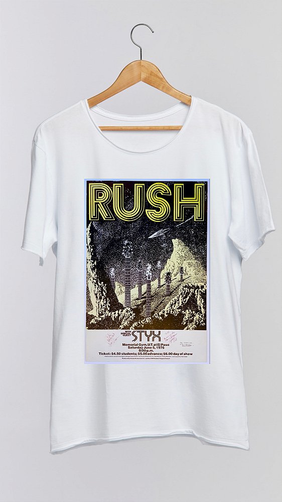 Camiseta RUSH - 100% algodão corte a fio branca