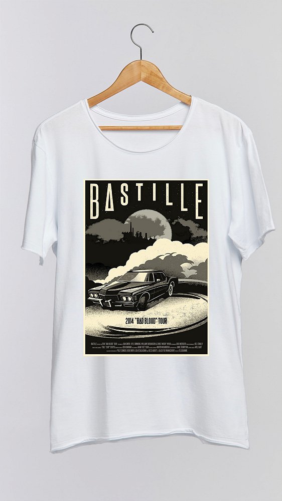 Camiseta BASTILLE - 100% algodão corte a fio branca