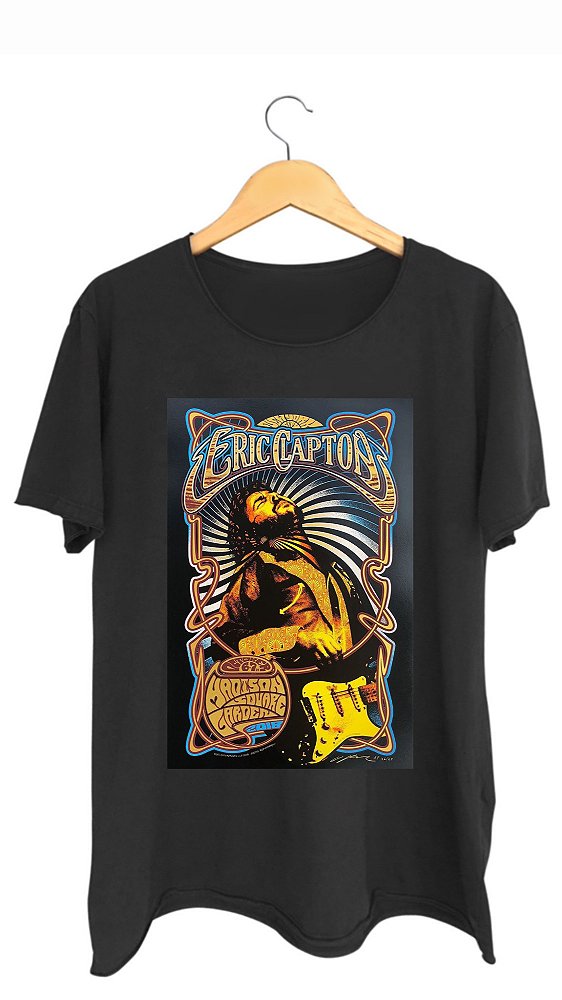 Camiseta ERIC CLAPTON I - 100% algodão corte a fio preta