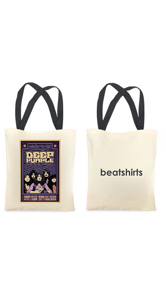 Ecobag com alça preta - 100% algodão - 30cmx40cm - DEEP PURPLE