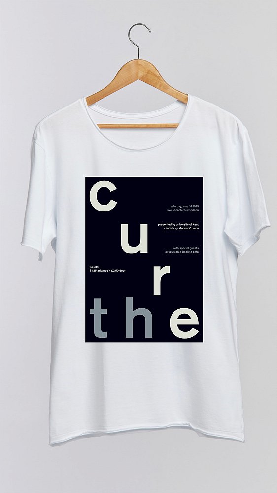 Camiseta THE CURE - 100% algodão corte a fio branca