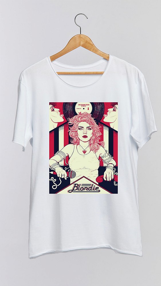 Camiseta BLONDIE - 100% algodão corte a fio branca