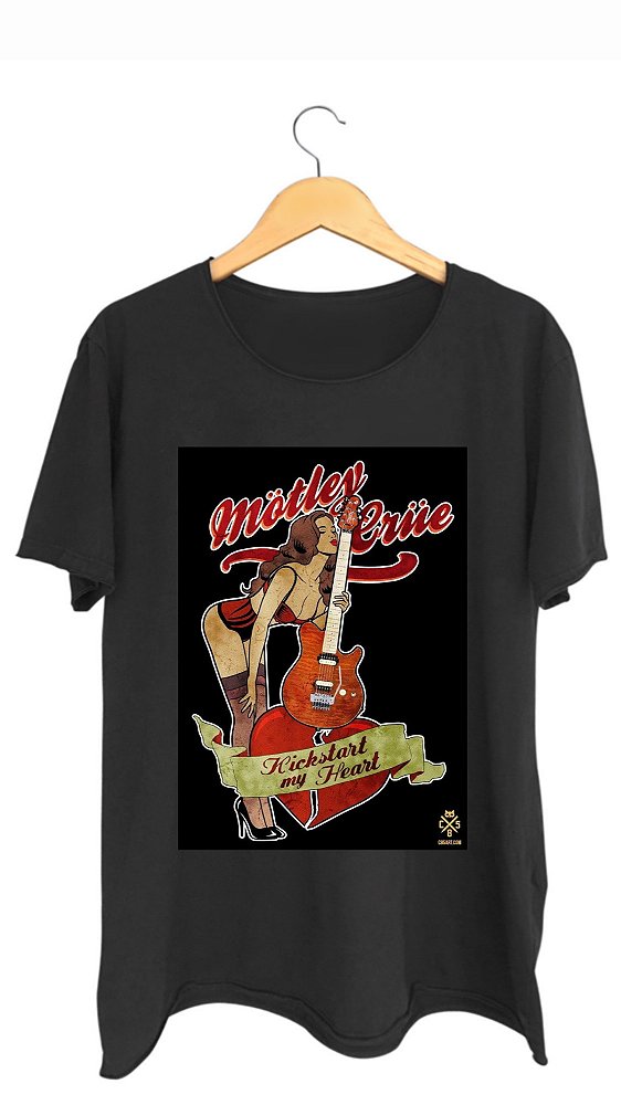 Camiseta MÖTLEY CRÜE - 100% algodão corte a fio preta