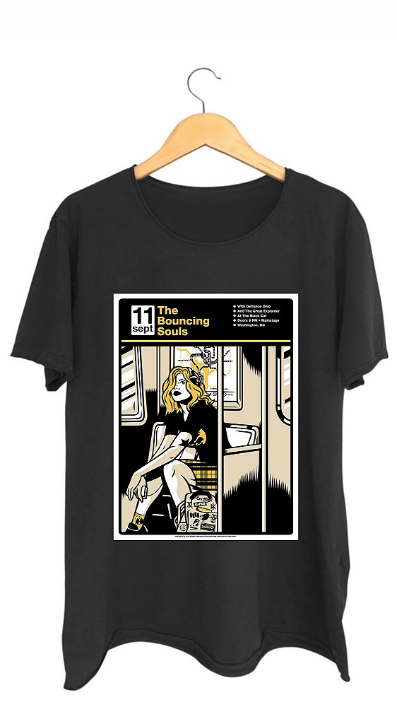 Camiseta THE BOUNCING SOULS - 100% algodão corte a fio preta