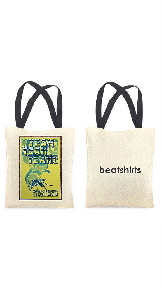 Ecobag com alça preta - 100% algodão - 30cmx40cm - YEAH YEAH YEAHS