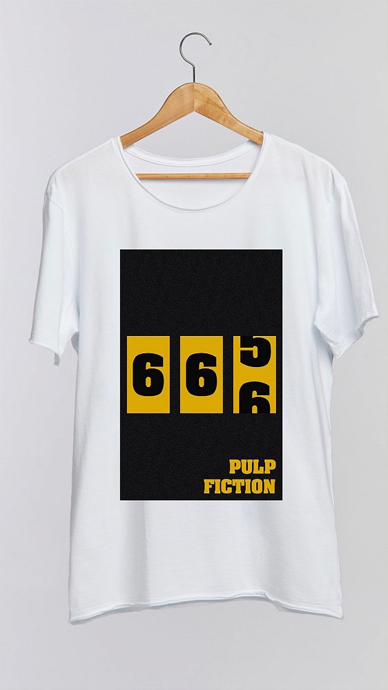 Camiseta PULP FICTION I - 100% algodão corte a fio branca