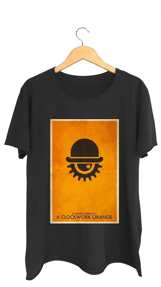 Camiseta A CLOCKWORK ORANGE - 100% algodão corte a fio preta
