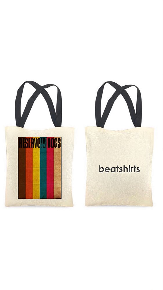 Ecobag com alça preta - 100% algodão - 30cmx40cm - RESERVOIR DOGS