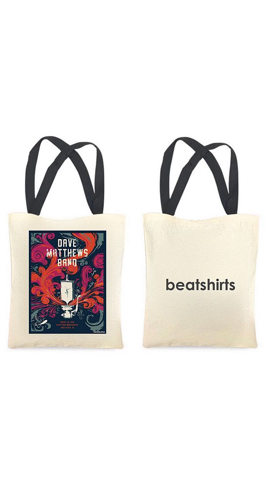 Ecobag com alça preta - 100% algodão - 30cmx40cm - DAVE MATTHEWS BAND