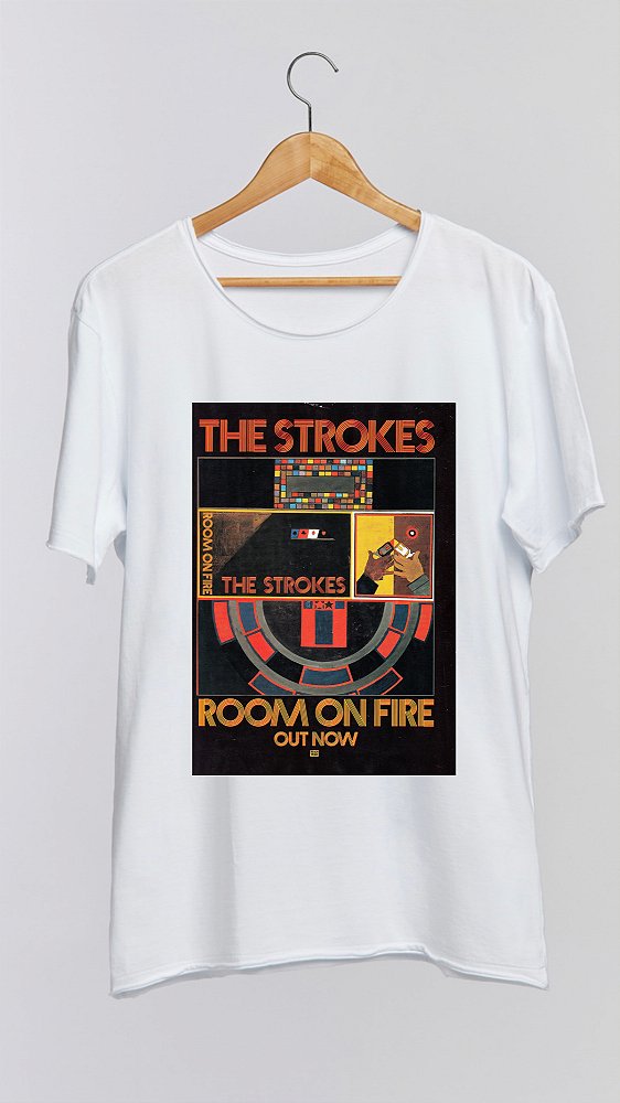 Camiseta THE STROKES I - 100% algodão corte a fio branca