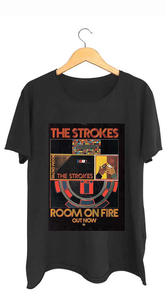 Camiseta THE STROKES I - 100% algodão corte a fio preta
