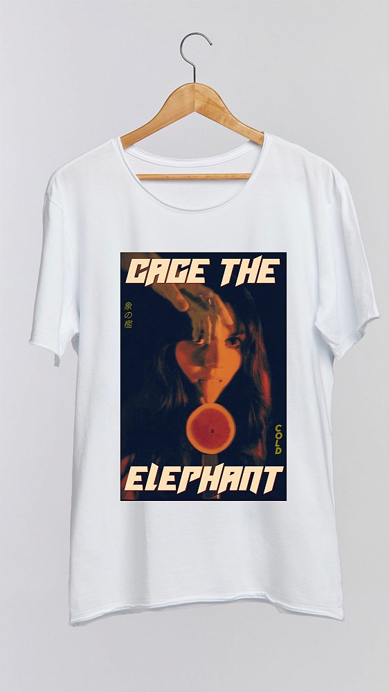 Camiseta CAGE THE ELEPHANT - 100% algodão corte a fio branca
