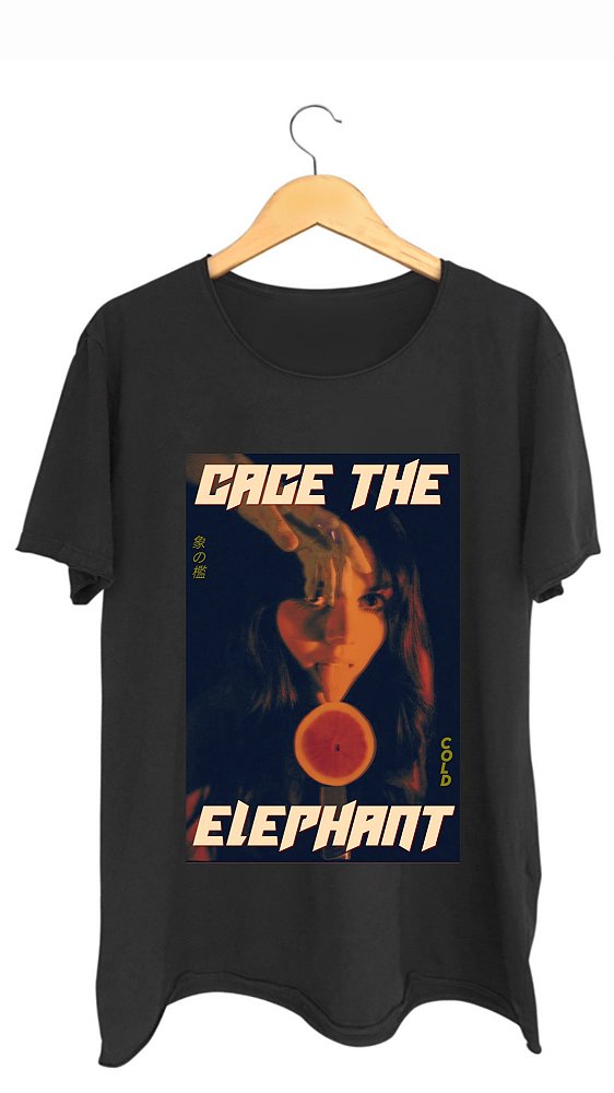 Camiseta CAGE THE ELEPHANT - 100% algodão corte a fio preta