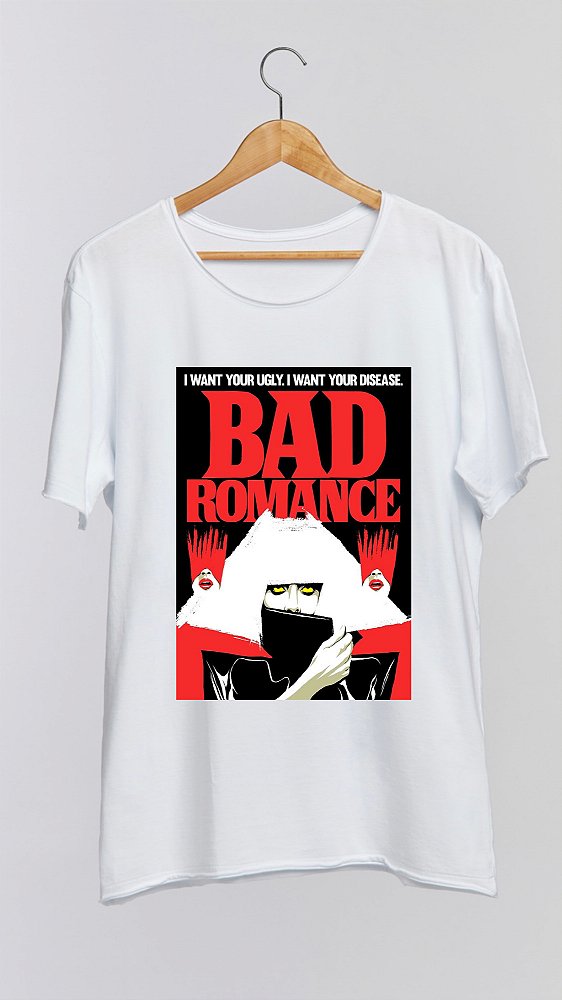 Camiseta LADY GAGA - 100% algodão corte a fio branca