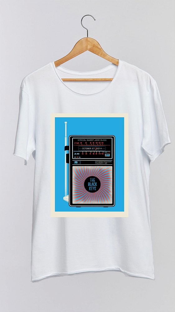 Camiseta THE BLACK KEYS I - 100% algodão corte a fio branca