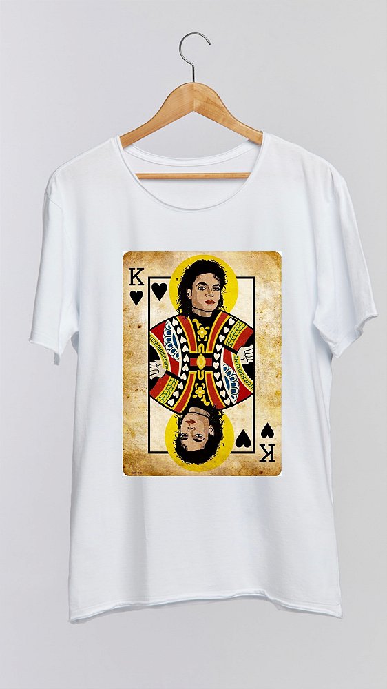 Camiseta MICHAEL JACKSON - 100% algodão corte a fio branca