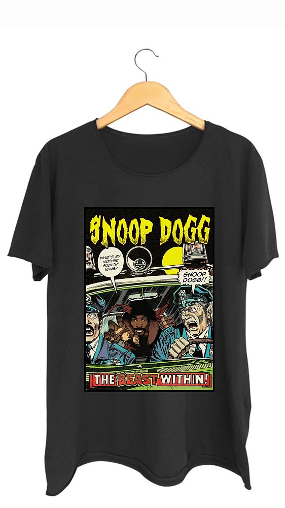Camiseta SNOOP DOGG I - 100% algodão corte a fio preta